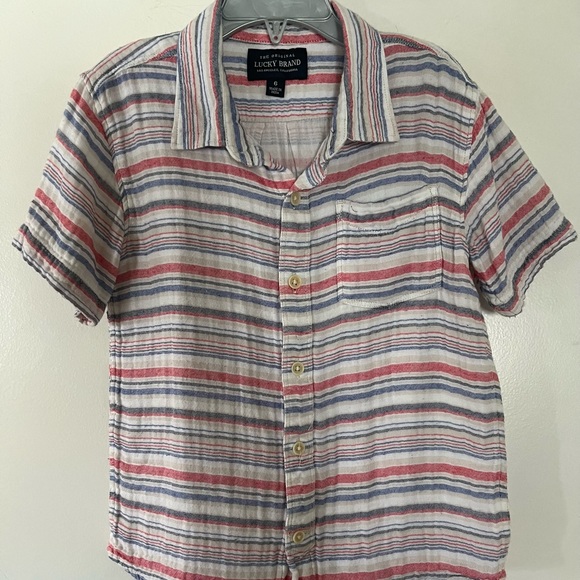 Lucky Brand Button-Down Collar Short Sleeve Shirt Boys 6 - Picture 1 of 6